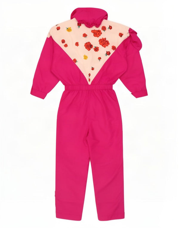 Outrage Dame Hooded Oversized Ski Jumpsuit UK 14 Large Pink Floral Nylon