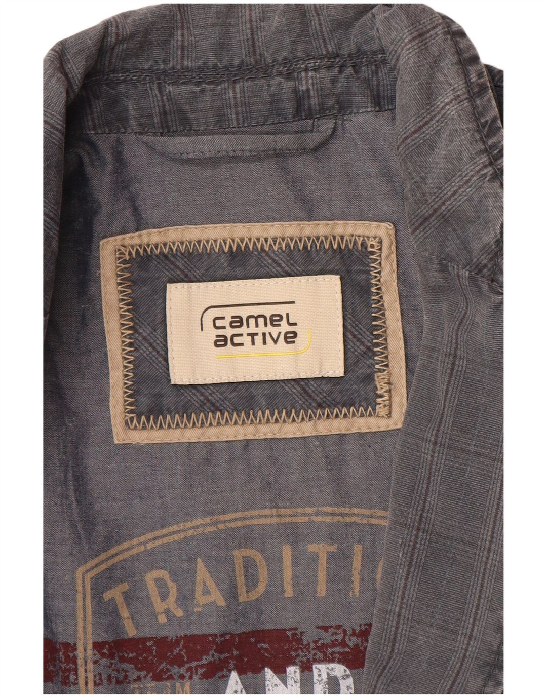 CAMEL ACTIVE Herre 2-knaps blazerjakke IT 48 Mellemblå ternet bomuld