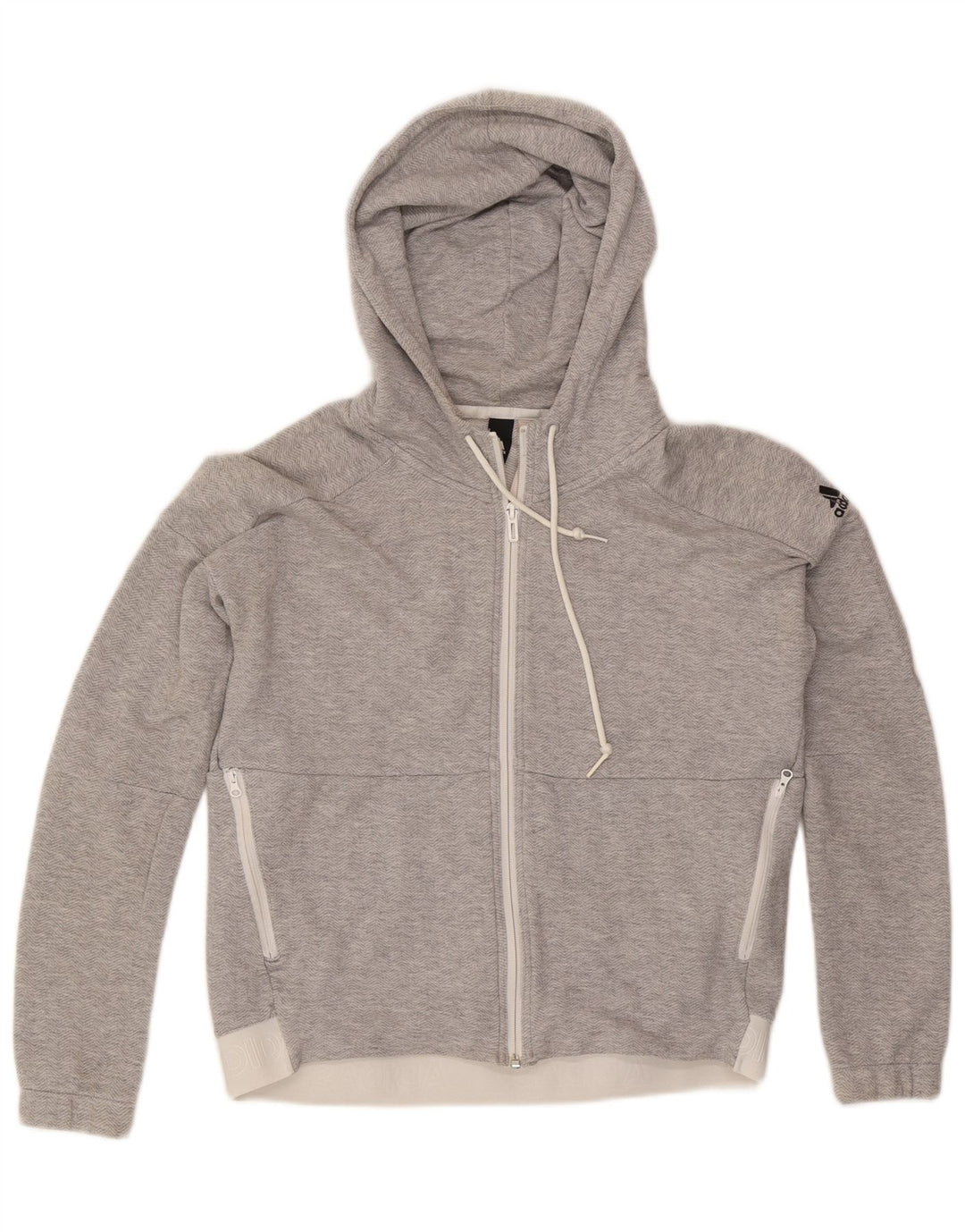 Adidas Dame Oversized Hættetrøje Sweater UK 8/10 lille grå sildeben