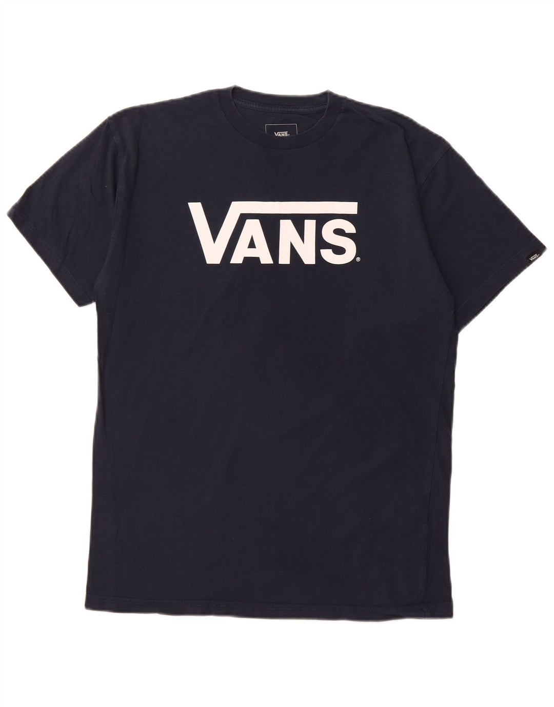 VANS Herre Classic Fit Grafisk T-shirt Top Medium Navyblå Bomuld