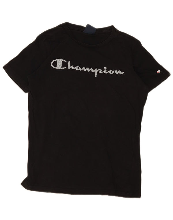 Champion Boys Grafisk T-Shirt Top 11-12 År Stor Sort Bomuld