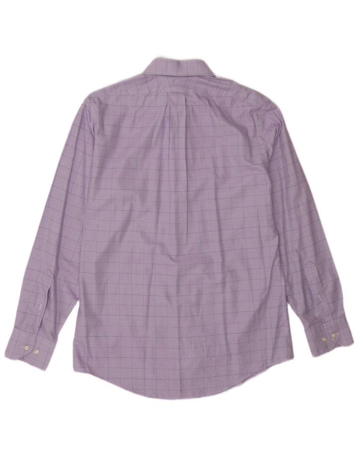 Brooks Brothers herreskjorte str. 15 1/2 medium lilla ternet bomuld