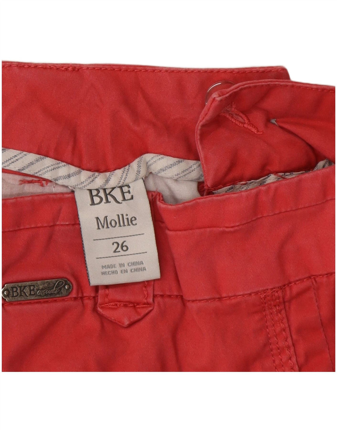 BKE Casual Shorts til kvinder W26 Små røde bomuld