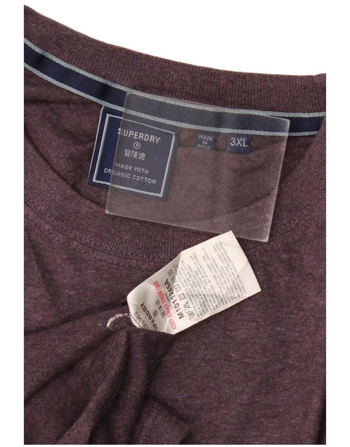 Superdry T-shirt top til mænd 3XL lilla bomuld