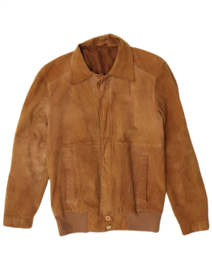 Vintage Bomber Ruskindsjakke til mænd IT 44 XS Brun