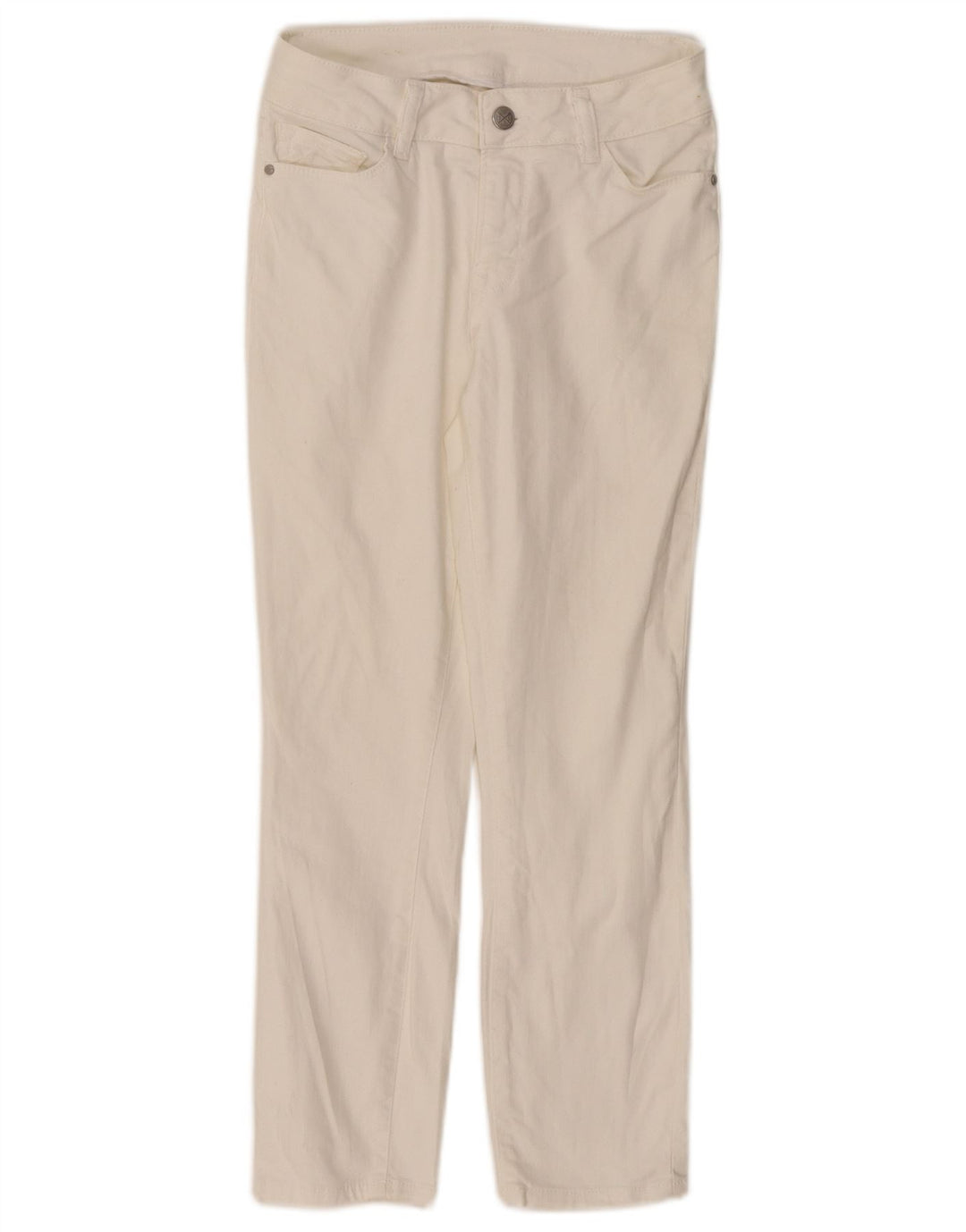 CREW CLOTHING Dame lavtaljede cropped jeans UK 8 Small W26 L23 White