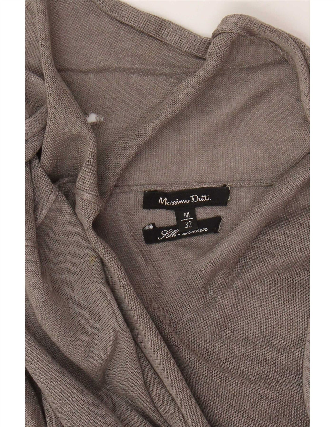 Massimo Dutti Womens Open Cardigan Sweater UK 12 Medium Grey