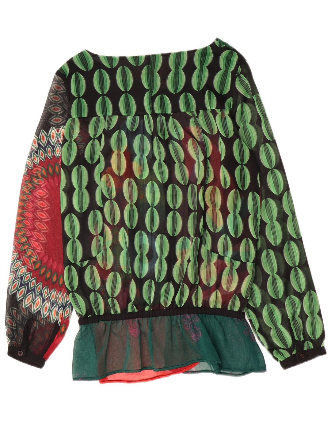 Desigual Womens Oversized Shirt Bluse UK 10 Small Multicolored Floral