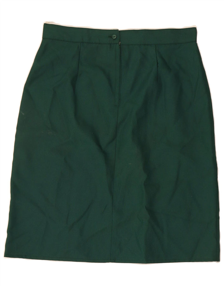 VINTAGE Womens A-Line Skirt UK 20 2XL W34  Green Polyester Vintage Vintage and Second-Hand Vintage from Messina Hembry 