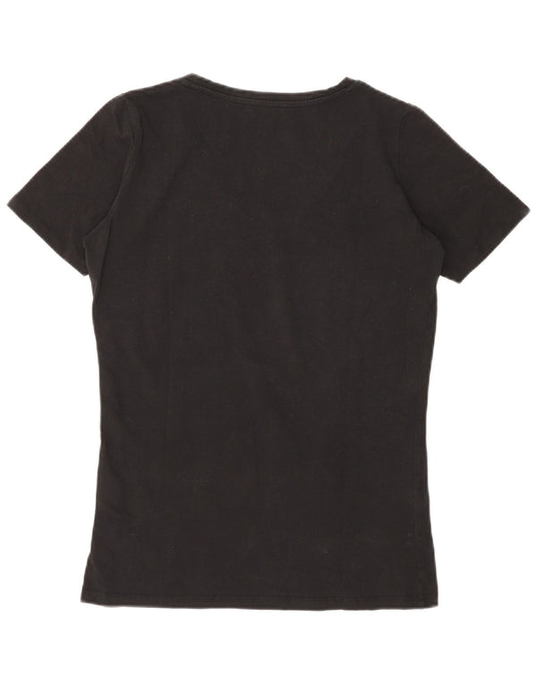 Guess Womens Graphic T-Shirt Top UK 12 Medium Black