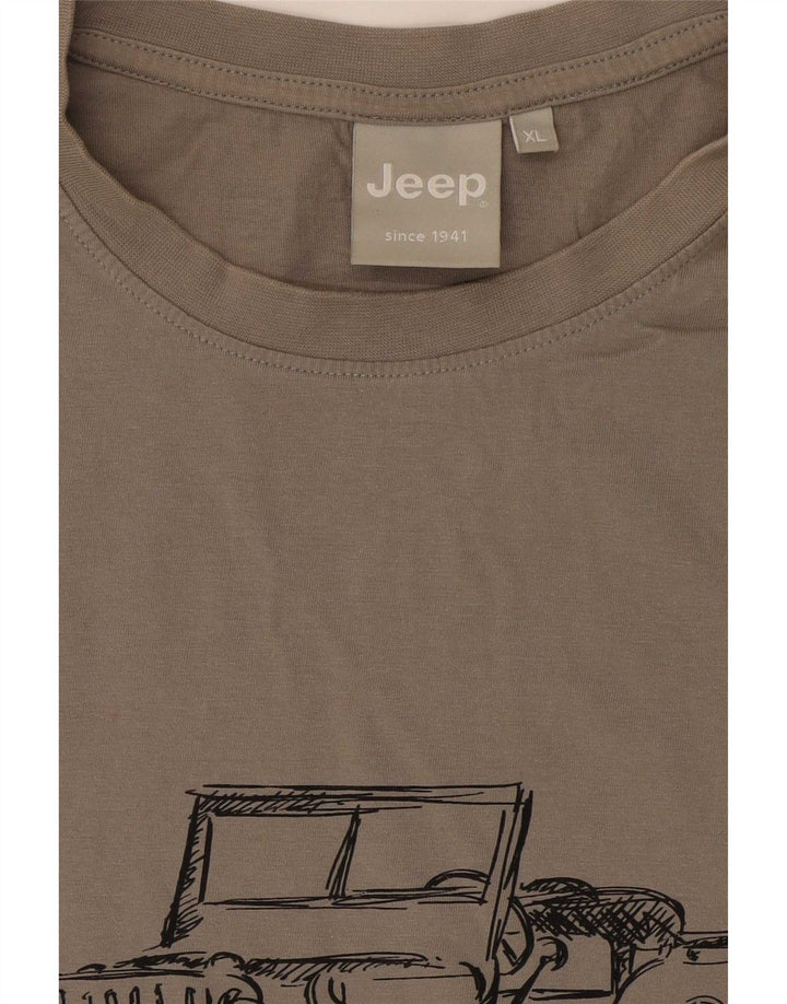 Jeep Herre Grafisk T-Shirt Top XL Grå