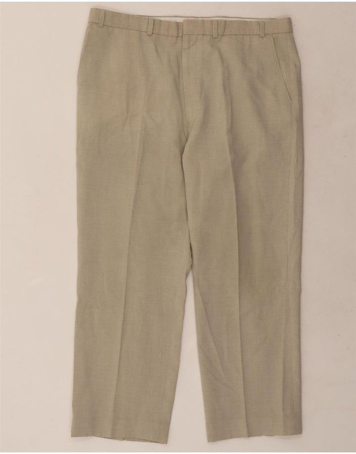 Marks & Spencer Straight Chino Bukser til mænd W38 L27 Beige Polyester