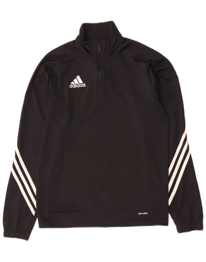 ADIDAS Herre Climalite Pullover med lynlås, træningsdragt, lille sort