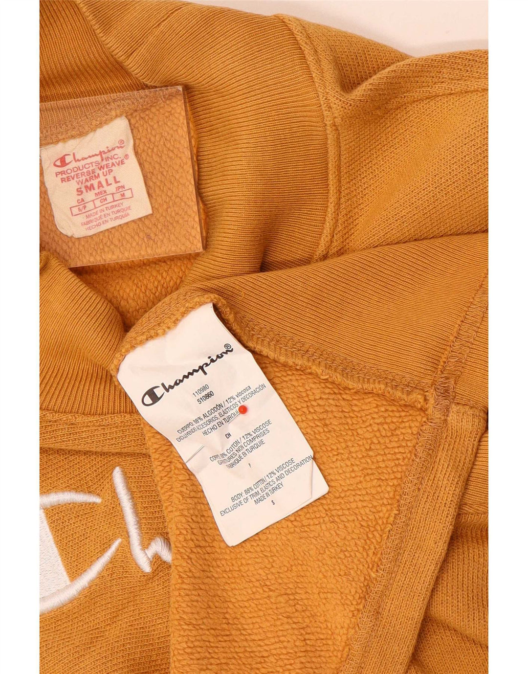 Champion Dame Grafisk Oversized Sweatshirt Jumper UK 10 Lille Gul