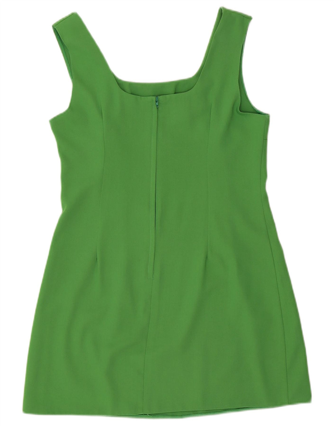 Vintage Kvinders Ærmeløs Skede Kjole UK 14 Medium Green Polyester
