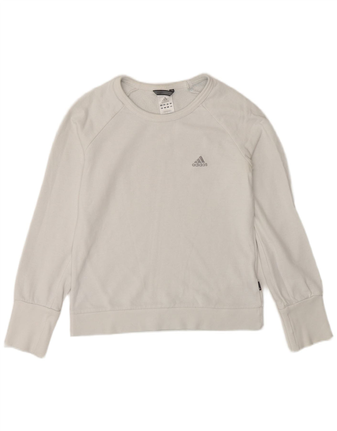Adidas Dame Sweatshirt Jumper UK 12 Medium Hvid Bomuld