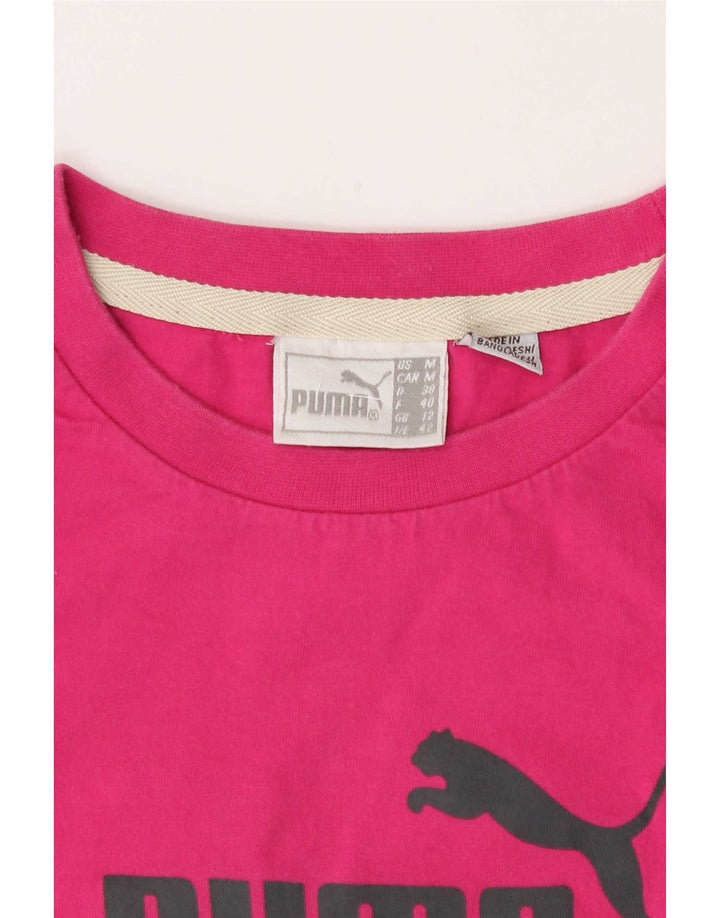 Puma Grafisk T-Shirt Top UK 12 Medium Pink