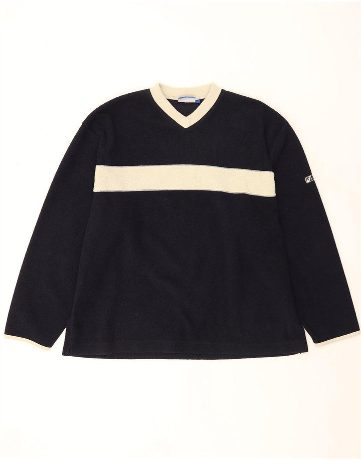 Asics Fleece Jumper til mænd 2XL Marineblå Colourblock Polyester