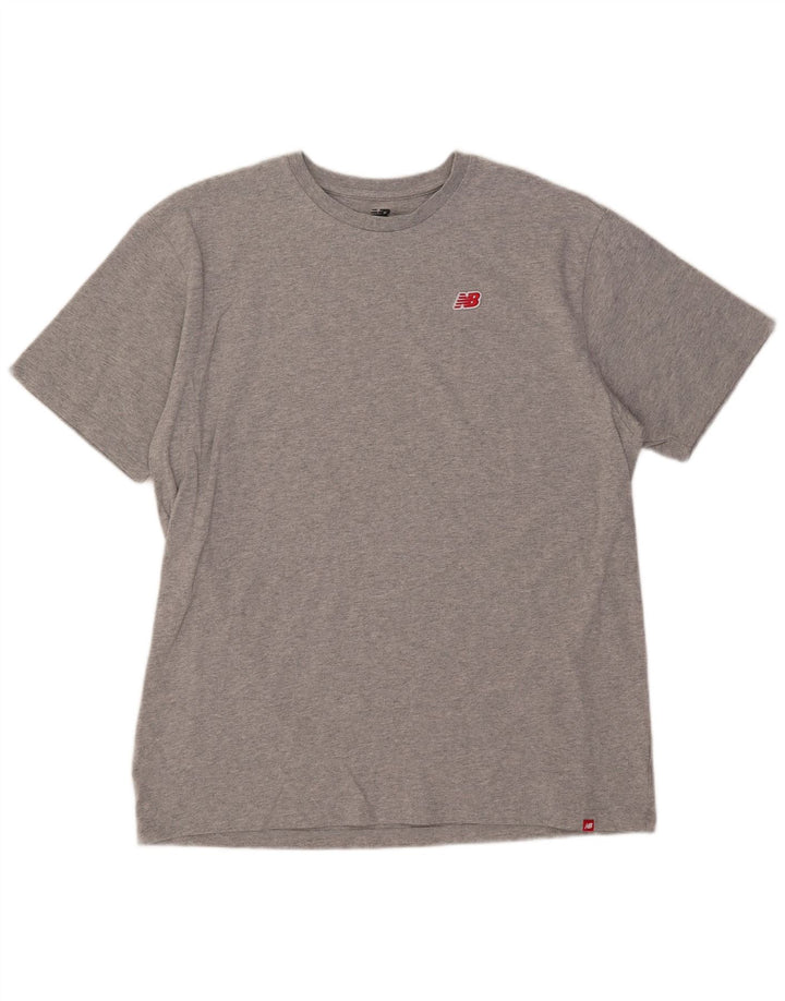 New Balance Herre T-Shirt Top XL Grå Flecked