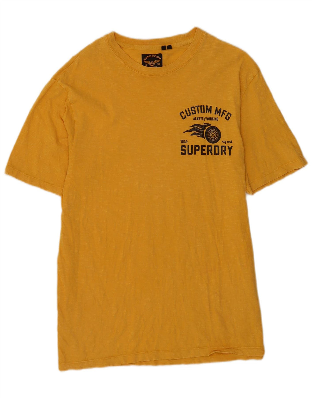 Superdry Grafisk T-shirt top til mænd, lille gul bomuld