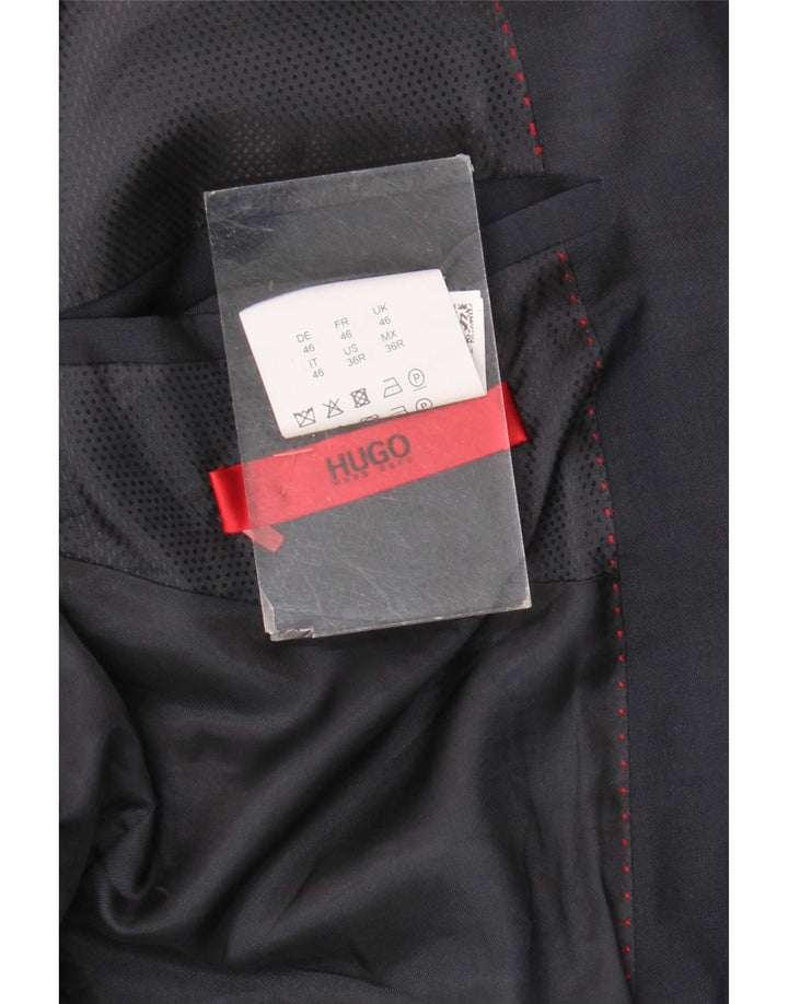 Hugo Boss Herre 2-knaps blazerjakke EU 46 Small Navy Blue Virgin Wool
