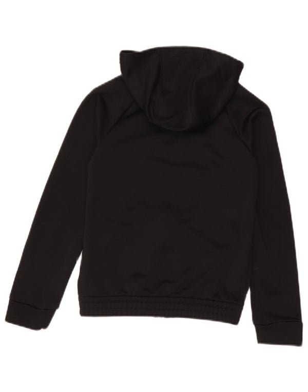 Adidas drenge grafisk hættetrøje med lynlås 9-10 år sort polyester