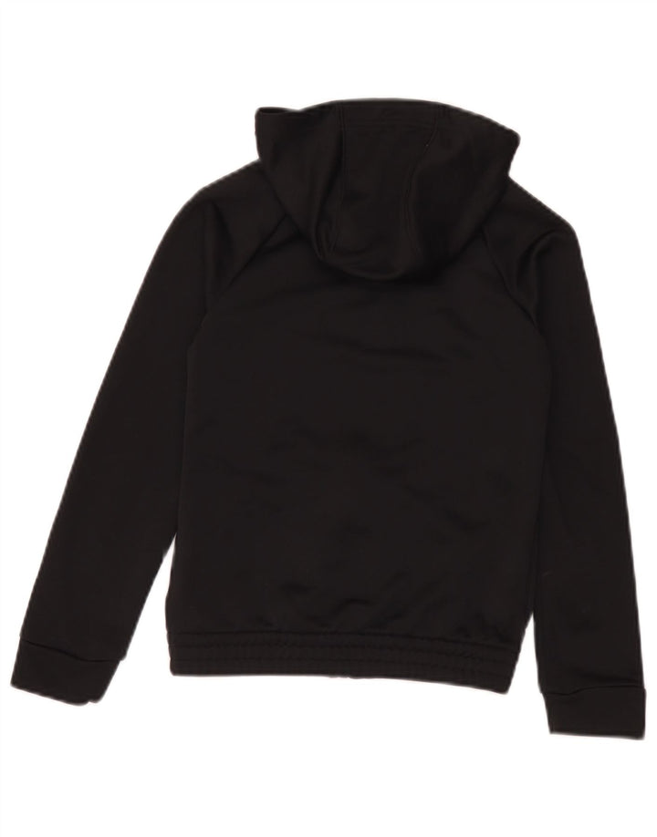 Adidas drenge grafisk hættetrøje med lynlås 9-10 år sort polyester