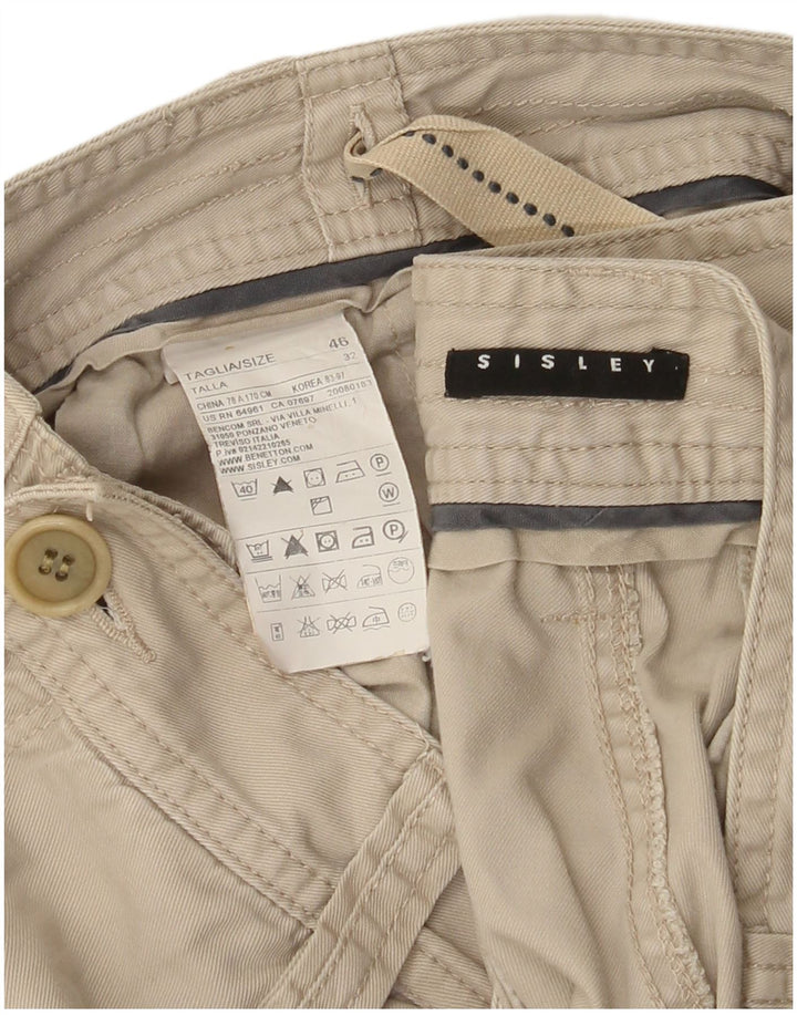Sisley Dame Lige Cargo Bukser IT 46 Large W32 L30 Beige Bomuld
