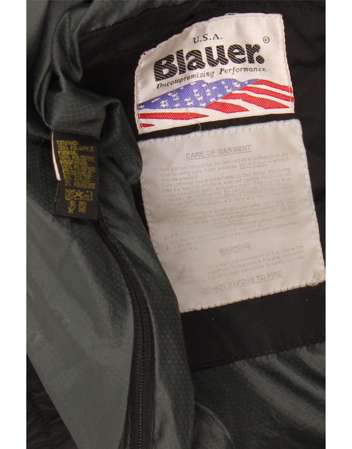 BLAUER Mens Military Jacket UK 40 Large Black Polyamide