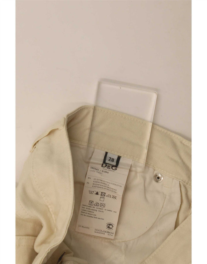 Dolce & Gabbana Dame Slim Jeans W28 L34 Beige Bomuld