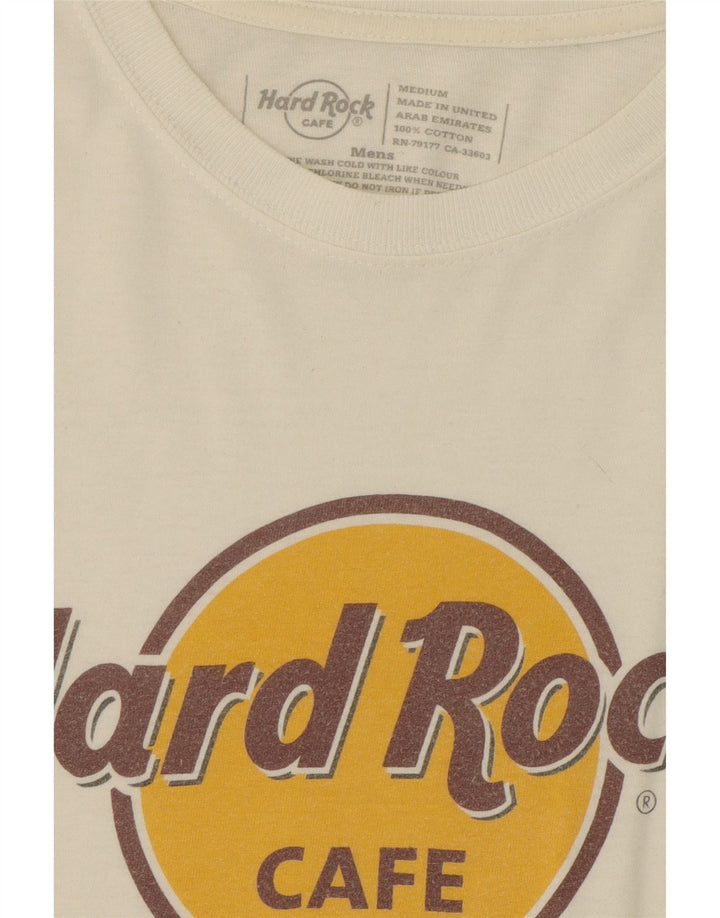 HARD ROCK CAFE Mens Rome Graphic T-Shirt Top Medium Off White Cotton Vintage Hard Rock Cafe and Second-Hand Hard Rock Cafe from Messina Hembry 