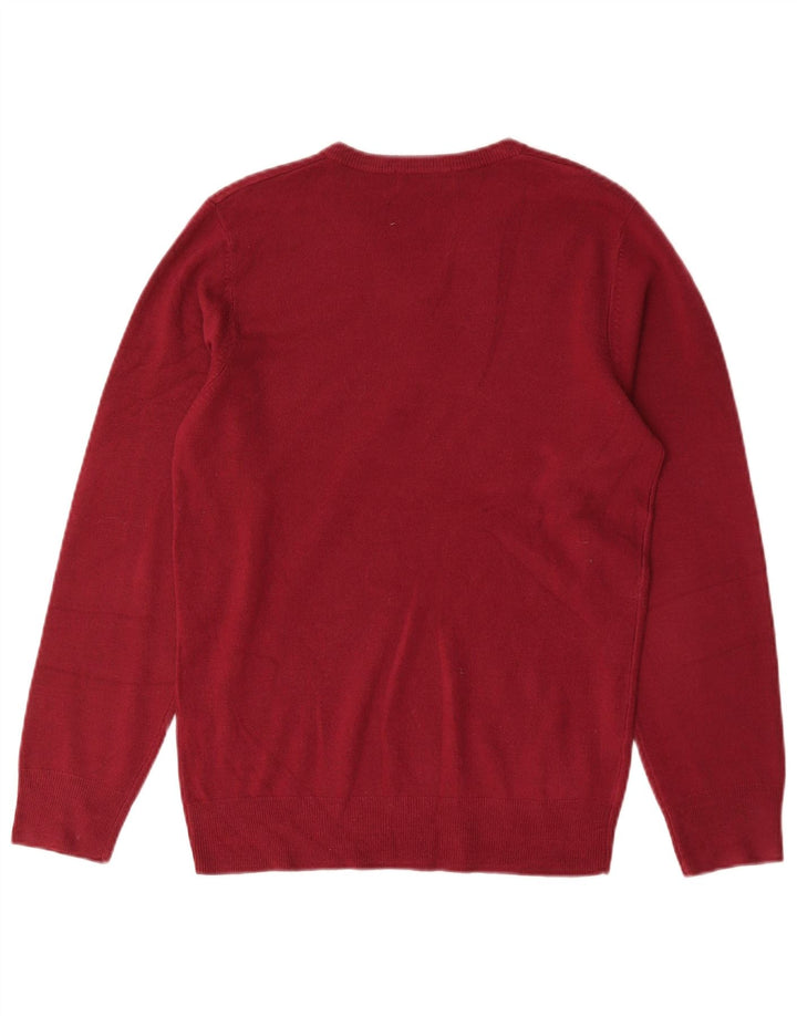 Marks & Spencer Herre Blue Harbor V-hals sweater lille rød akryl