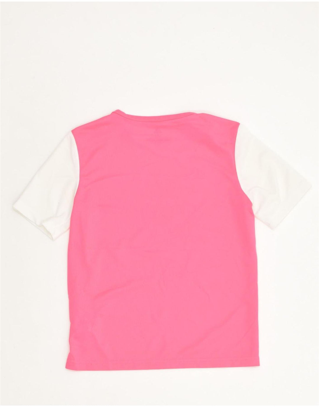 ADIDAS Girls T-Shirt Top 11-12 Years Pink Colourblock Polyester | Vintage Adidas | Thrift | Second-Hand Adidas | Used Clothing | Messina Hembry 