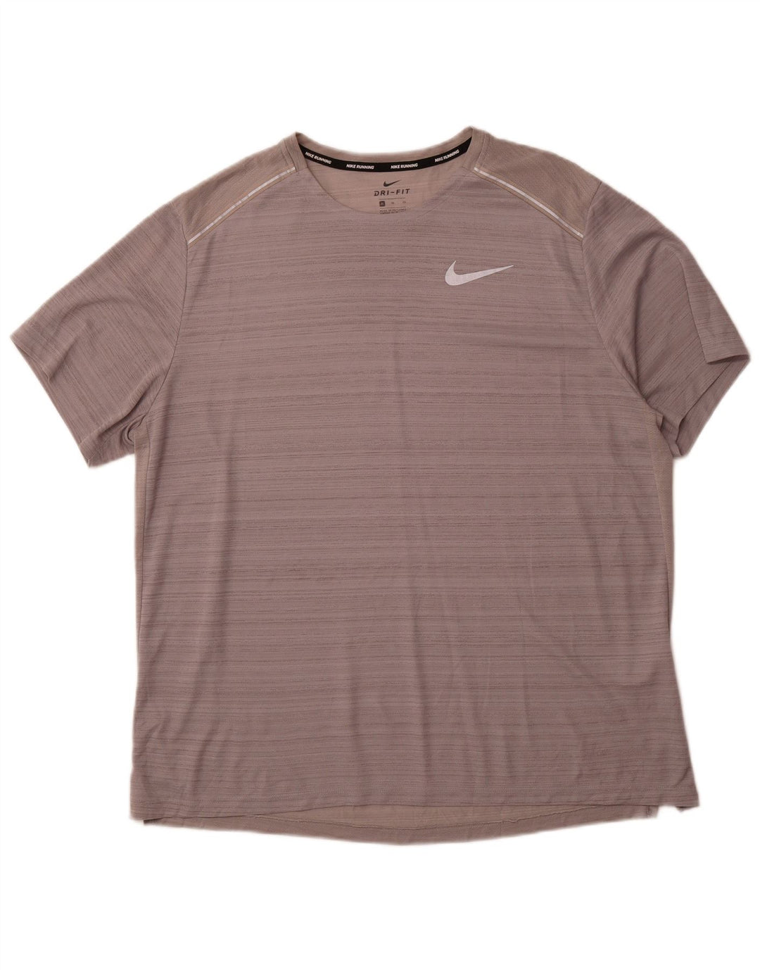 NIKE Mens Dri Fit T-Shirt Top XL Grey Striped Polyester