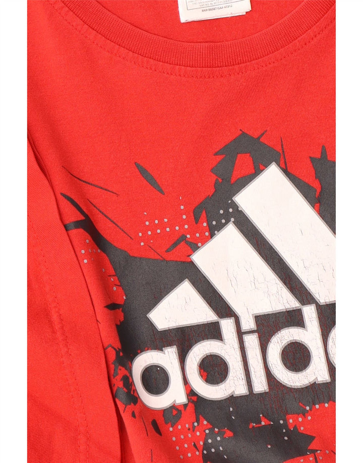 Adidas Herre grafisk T-shirt Top Stor rød bomuld