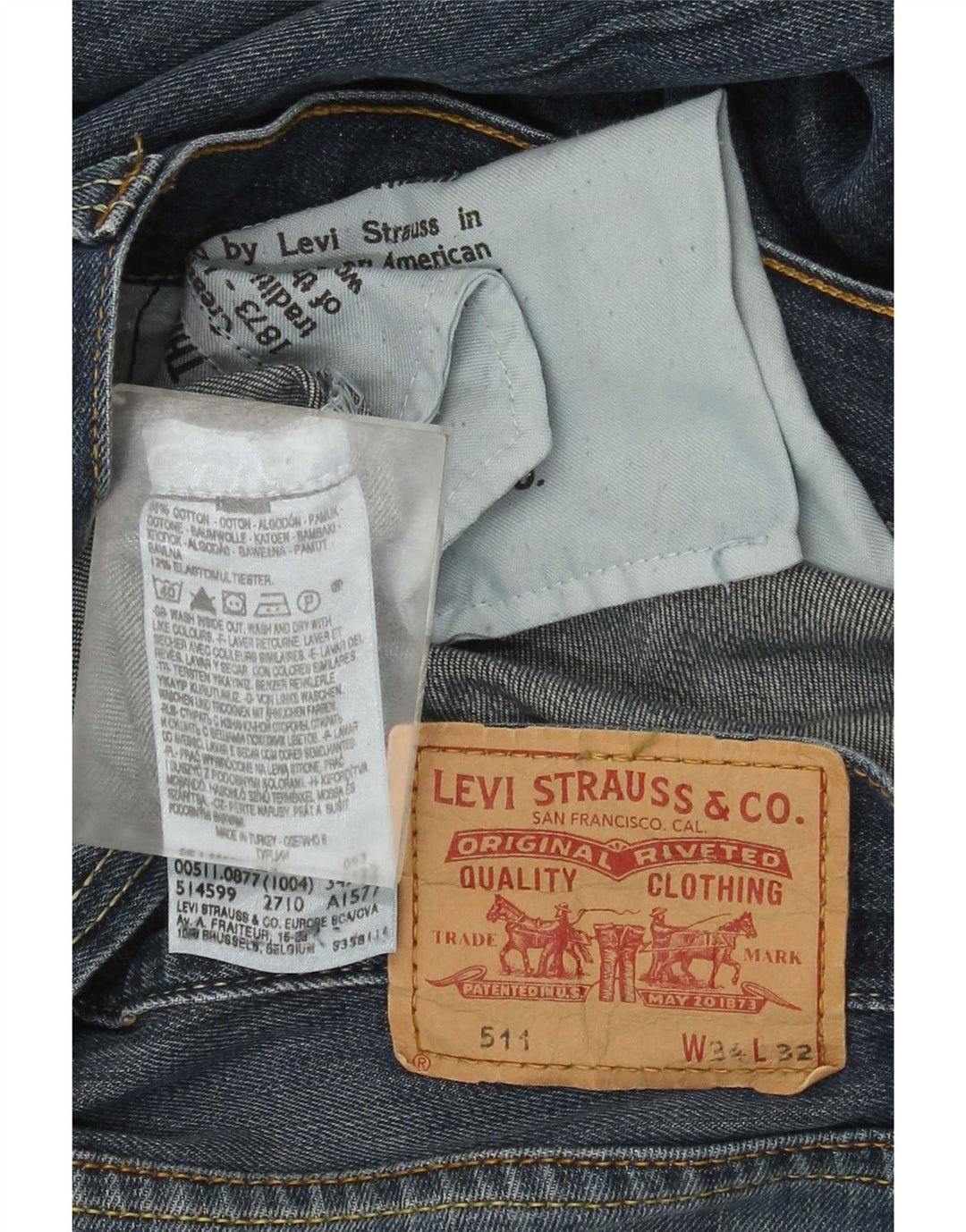Levi's Dame 511 Slim Jeans W34 L32 Blå Bomuld