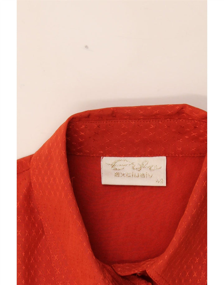 VINTAGE Womens Shirt Blouse IT 42 Medium Red Polyester Vintage Vintage and Second-Hand Vintage from Messina Hembry 