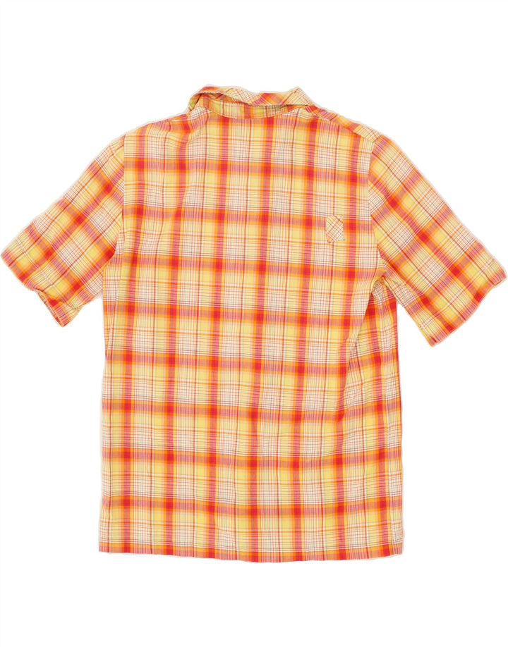 VINTAGE Womens Short Sleeve Shirt UK 14 Medium Red Check Vintage Vintage and Second-Hand Vintage from Messina Hembry 