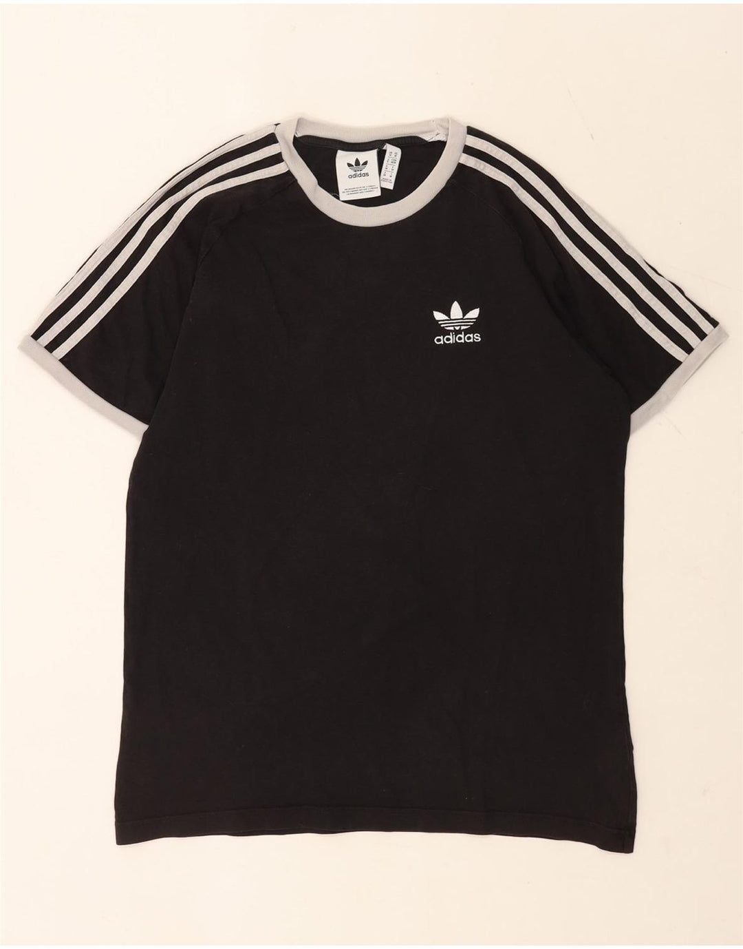 Adidas Herre T-Shirt Top Medium Sort Bomuld