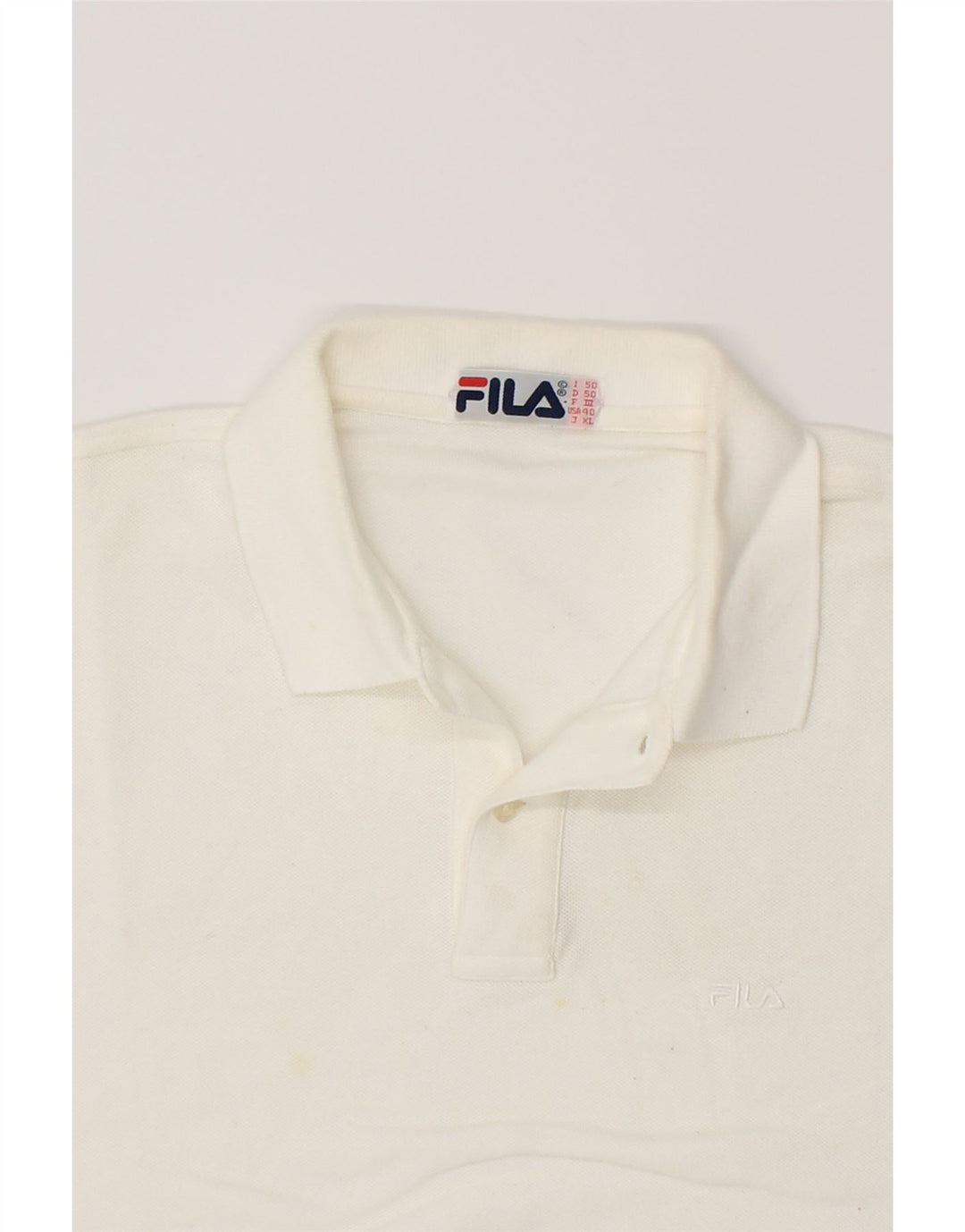 FILA Mens Polo Shirt Size 50 Medium White Cotton Vintage Fila and Second-Hand Fila from Messina Hembry 