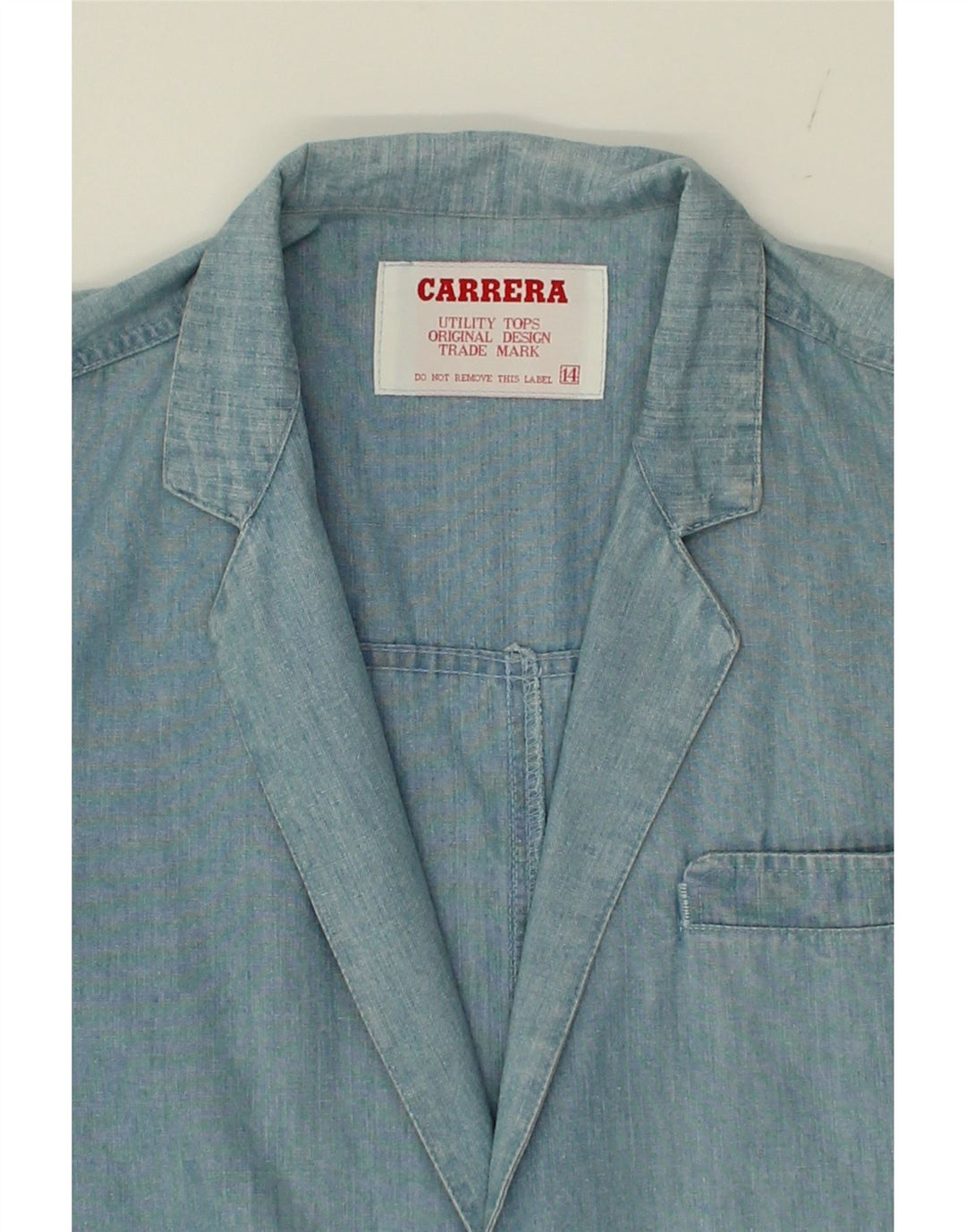 CARRERA Womens 2 Button Blazer Jacket US 14 XL Blue Cotton Vintage Carrera and Second-Hand Carrera from Messina Hembry 