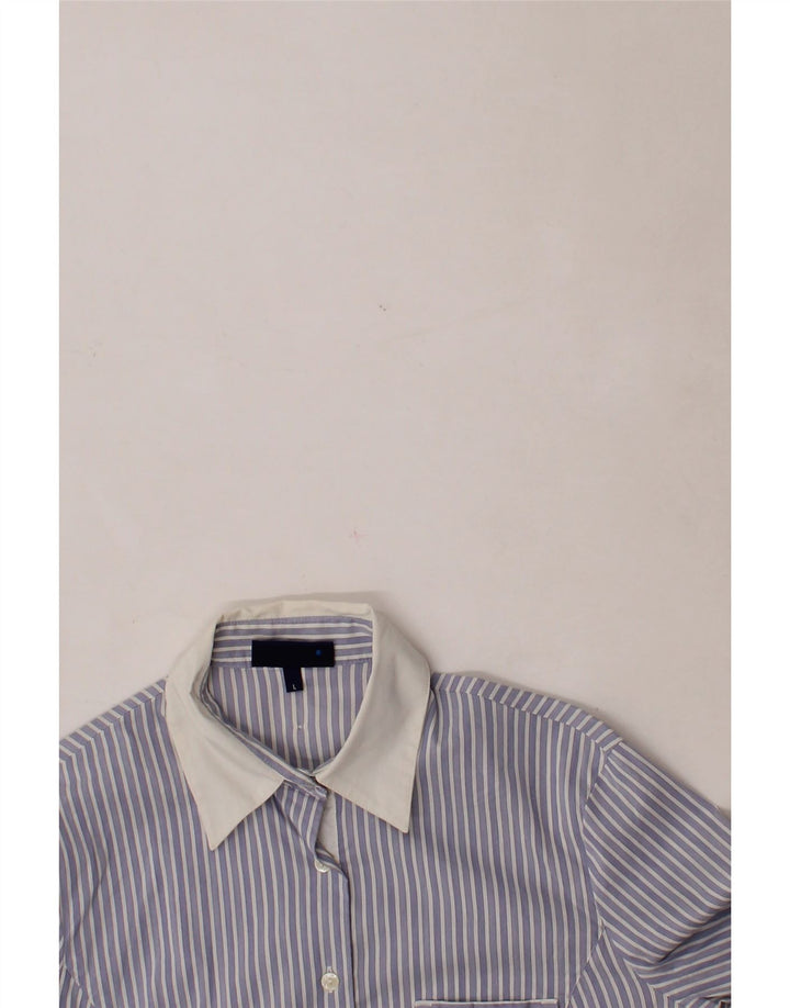 TRUSSARDI JEANS Womens Shirt UK 14 Large Blue Striped Vintage Trussardi Jeans and Second-Hand Trussardi Jeans from Messina Hembry 