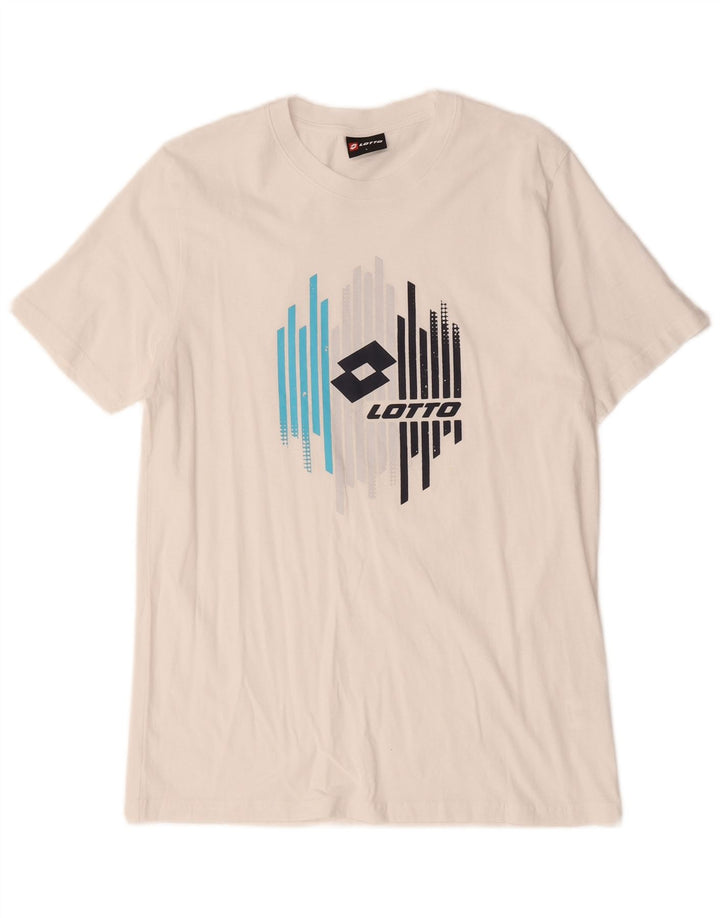 Lotto Herre Grafisk T-Shirt Top Stor Hvid Bomuld
