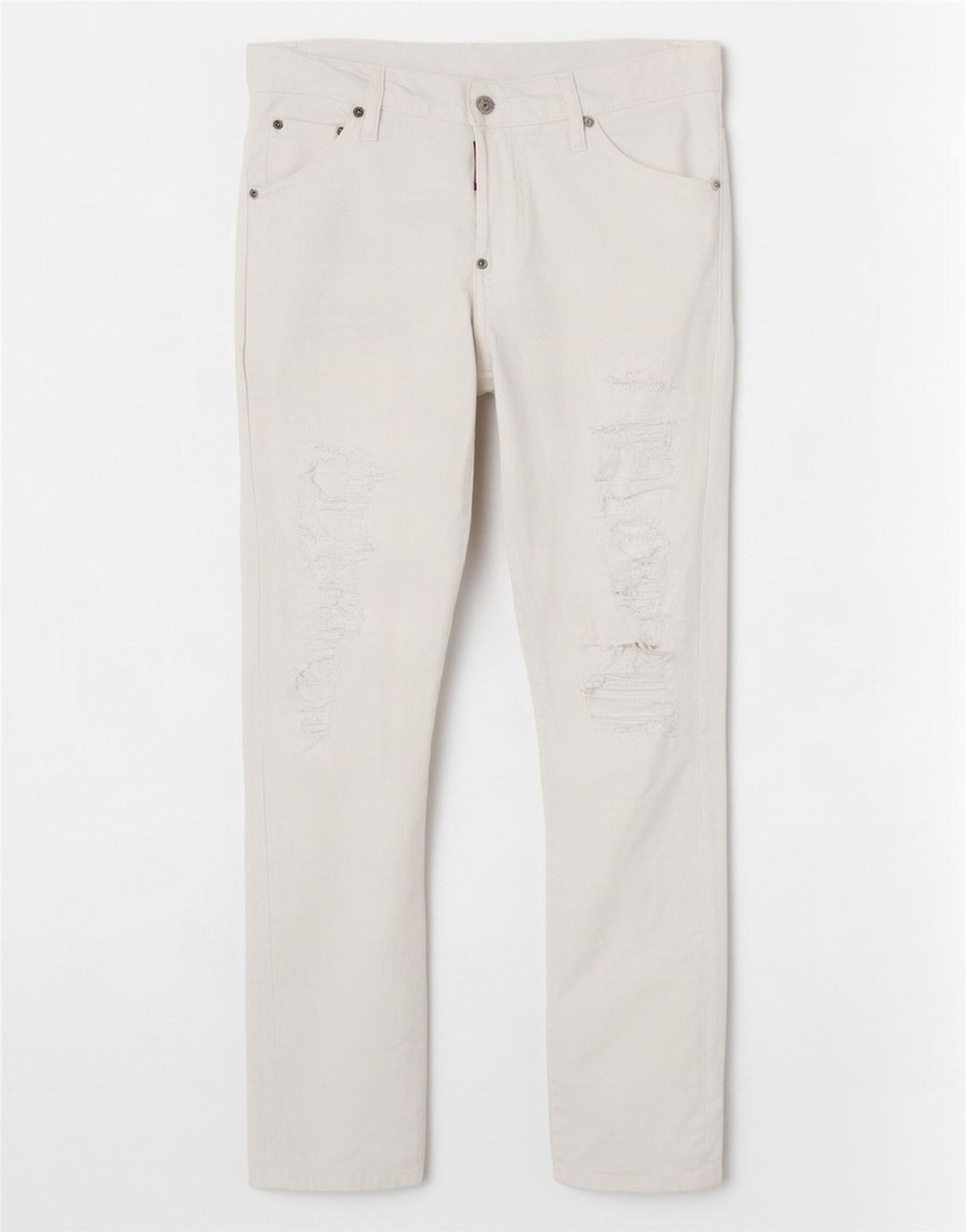Dsquared2 Herre Distressed Slim Jeans W36 L28 Hvid Bomuld