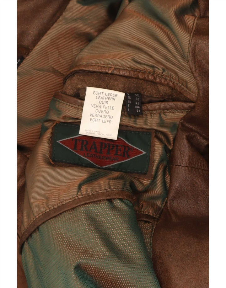Trapper Herre Læderjakke UK 42 XL Brun