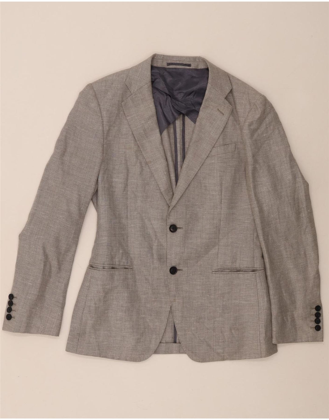 Reiss Herre 2 Button Blazer Jacket UK 38 Medium Grey Uld