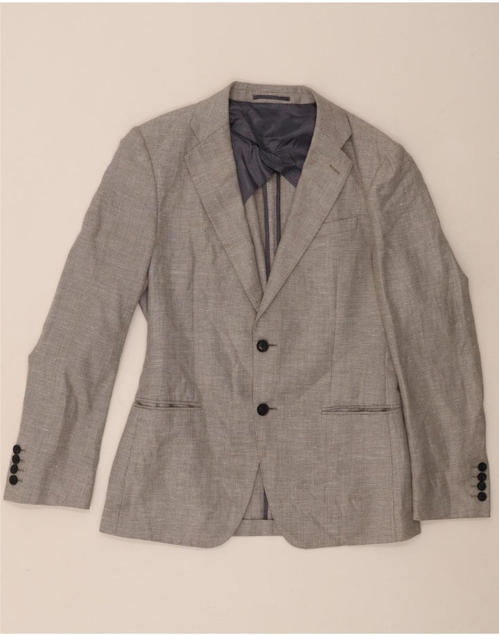 Reiss Herre 2 Button Blazer Jacket UK 38 Medium Grey Uld
