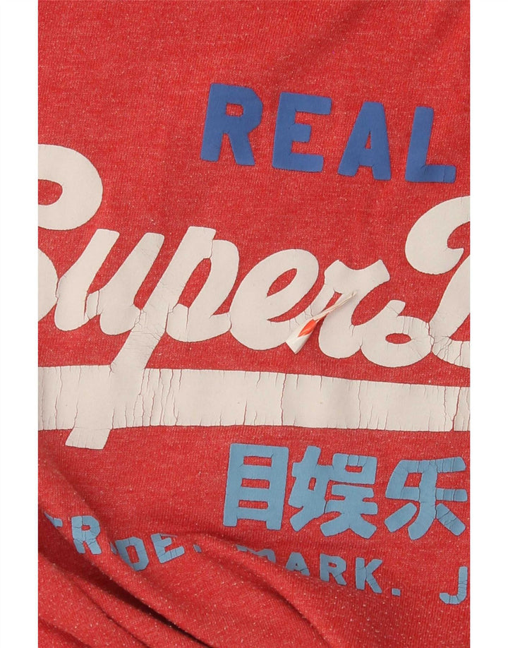 Superdry Grafisk T-shirt top til mænd, stor rød polyester