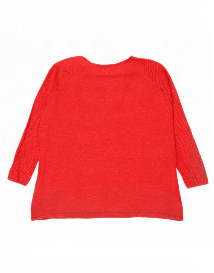 Fat Face Dame Oversized Top 3/4 ærme UK 10 Lille rød bomuld
