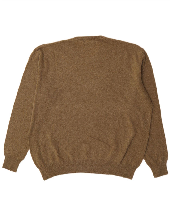 Kappa Herre V-hals sweater 3XL Khaki lammeuld